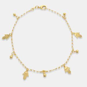 NEW 14K Gold Filled Hamsa Ankle Bracelet Anklet
